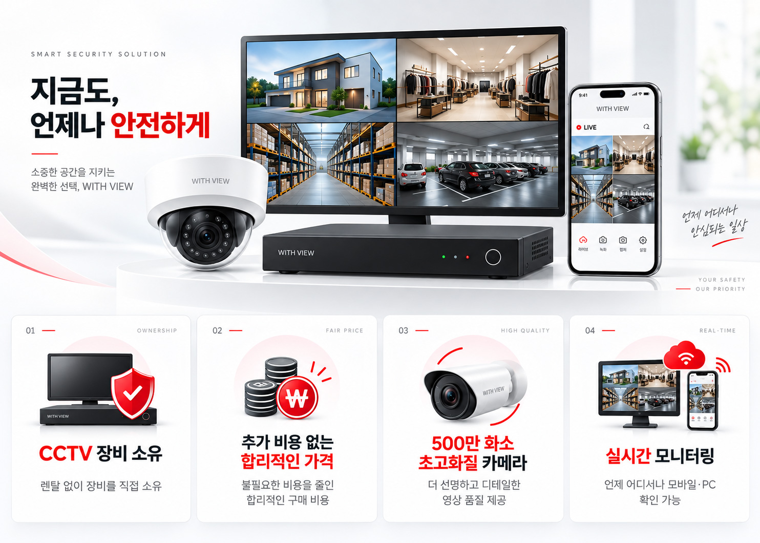 5mp-cctv-lifetime-ownership-realtime-monitoring-system 렌탈비 없이 평생 소유하는 500만 화소 고화질 CCTV 추천. 다채널 PC 화면 및 스마트폰 앱 연동을 통한 실시간 모니터링 시스템 종합 안내